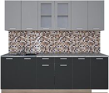 Готовая кухня Интерлиния Мила 24 (антрацит/серебро)