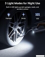 Автомобильный компрессор Baseus GoTrip VA1 Super Mini Cordless Inflator 22-Cylinder Cosmic Black C0119601