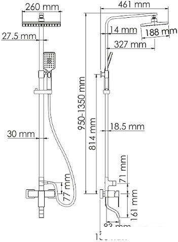 Душевая система Wasserkraft A16501