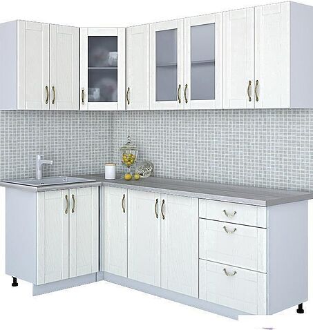 Готовая кухня Интерлиния Мила Крафт 1.2x2.3 (дуб полярный)