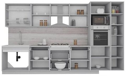 Готовая кухня Интерлиния Мила Gloss 3.6 (ваниль-асфальт)