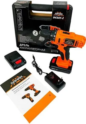 Дрель-шуруповерт Brait DCD21-2 DAMAN (с 2-мя АКБ, кейс)