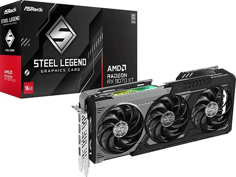 Видеокарта ASRock AMD Radeon RX 9070 XT Steel Legend Dark 16GB RX9070XT SLD 16G