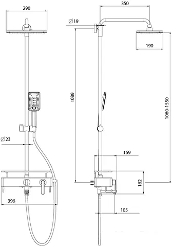 Душевая система Lemark Mista LM6462WG