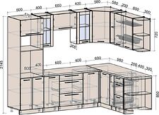Готовая кухня Интерлиния Мила Деко 1.88x2.6 PR (керамика/океан/опал светлый)