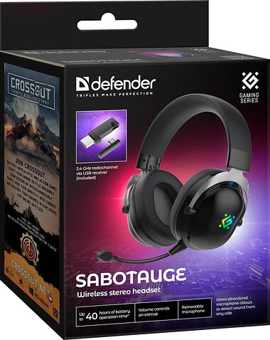 Наушники Defender Sabotauge (черный/серый)