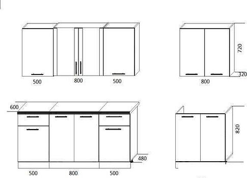 Готовая кухня ЭлиГард Виктория 2.6 (белый/дымчатый алмаз/дуб бунратти)