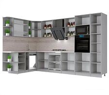 Готовая кухня Интерлиния Мила Крафт 1.88x3.4 левая (дуб полярный) Готовая кухня Интерлиния Мила Крафт 1.88x3.4 левая (дуб полярный)