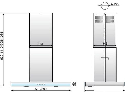 Кухонная вытяжка Elikor Агат Island 90Н-1000-Е4Д (нержавеющая сталь/черный)