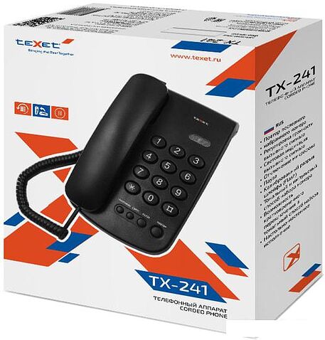 Проводной телефон TeXet TX-241 (черный)