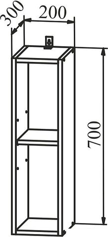 Шкаф навесной ДСВ Тренто П 200 правый (серый/белый)
