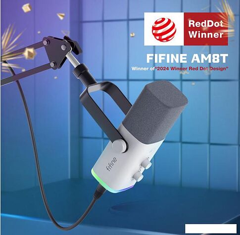 Проводной микрофон FIFINE AM8T (белый)