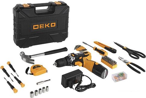 Дрель-шуруповерт Deko DKCD12FU-Li SET 104 063-4104 (с 1-им АКБ, кейс, набор оснастки)