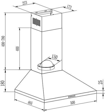 Кухонная вытяжка GrandGermes Rimini 50 (черный)