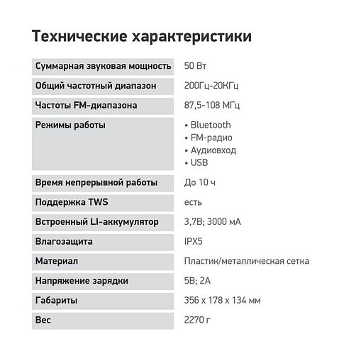 Беспроводная колонка Digma D-PS1530