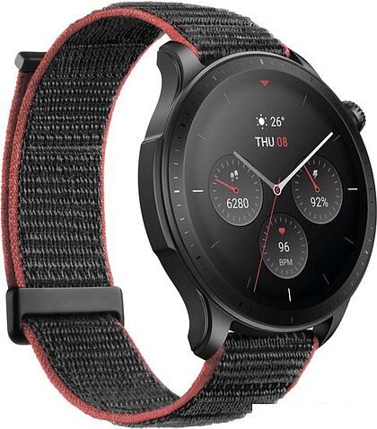 Умные часы Amazfit GTR 4 (черный, с черным нейлоновым ремешком)