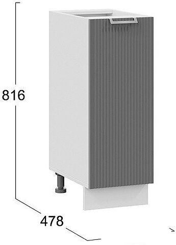 Шкаф напольный Трия Кимберли 1Н3 (белый/титан)