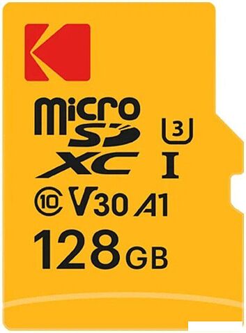 Карта памяти Kodak Ultra Performance microSDXC 128GB EKMSDM128GXC10HPRK (с адаптером)