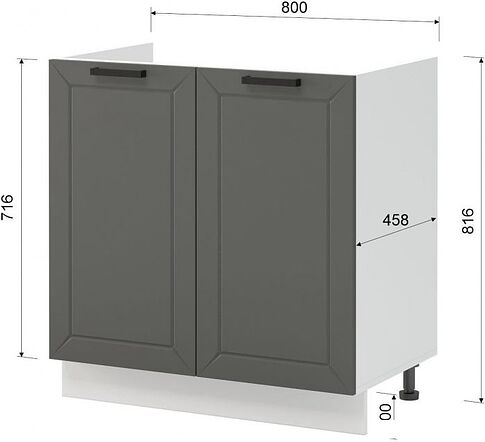 Шкаф напольный Mio Tesoro Альфа ШНМ 800 (белый/холст вулкан)