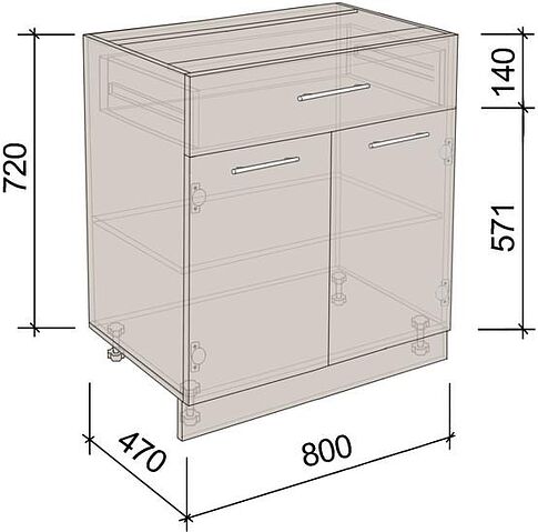 Шкаф напольный Артём-Мебель 800мм СН-114.07-Ш (ДСП бетон спаркс)