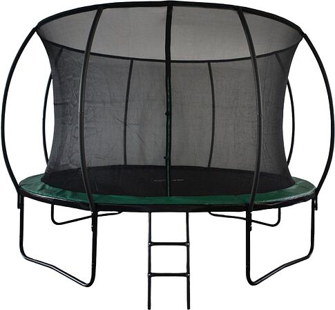 Батут GoUP Luxury 12FT (с сеткой и лестницей, темно-зеленый)