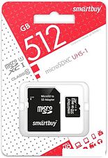 Карта памяти Smart Buy microSDXC SB512GBSDCL10-01 512GB (с адаптером)
