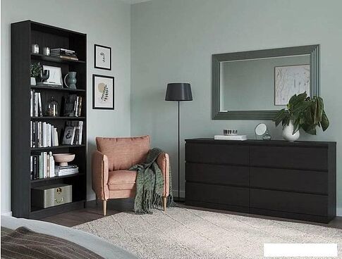 Комод Mio Tesoro Варма 6Д (шпон ясень, черный)