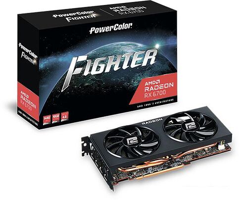 Видеокарта PowerColor Fighter Radeon RX 6700 10GB GDDR6 10GBD6-3DH/OC