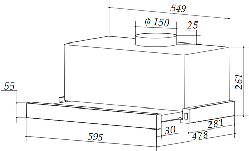 Кухонная вытяжка Weissgauff Tel 06 TC 1200 WH