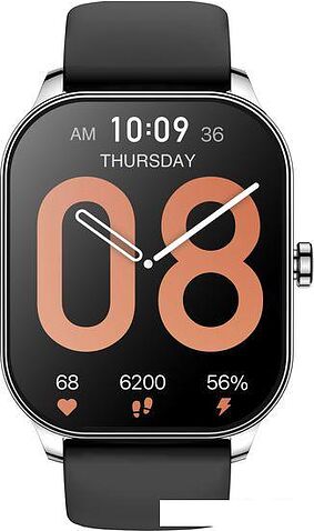 Умные часы Amazfit Pop 3S (серебристый, с силиконовым ремешком)