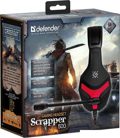 Наушники Defender Scrapper 500 (черный/красный)