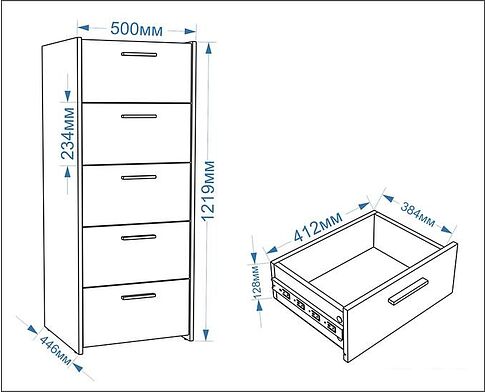 Комод Евва Венеция ВН-5S (бодега белый/ясень орландо)