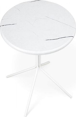 Журнальный столик Sheffilton SHT-CT12-1 (белый муар/белый мрамор)