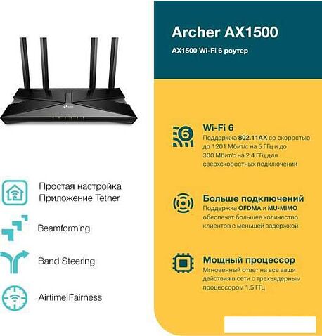 Wi-Fi роутер TP-Link Archer AX1500