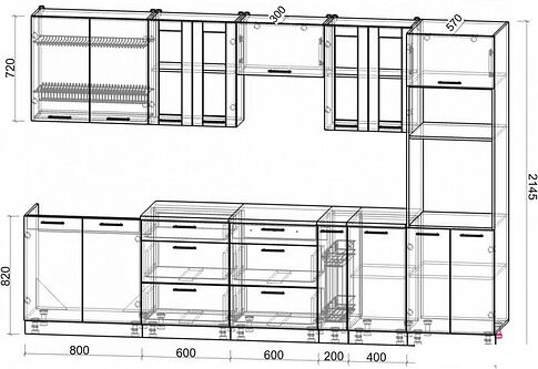 Готовая кухня Интерлиния Мила 3.2 ВТ (белый платинум/бетон портленд/белый гранит)