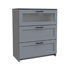 Комод Mio Tesoro Нави 3 ящика 2.15.02.020.4 (серый, со стеклом)
