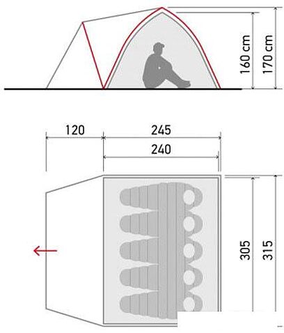 Кемпинговая палатка Norfin Trout 5 NF
