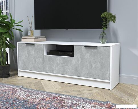 Тумба Интерлиния ТВ Концепт КТ-ТВ3-50 (бетон/белый платинум)