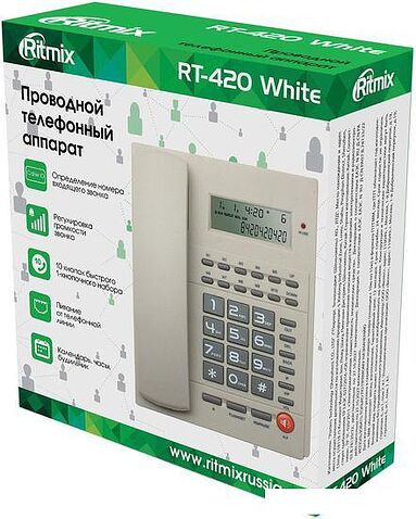 Проводной телефон Ritmix RT-420 (белый)