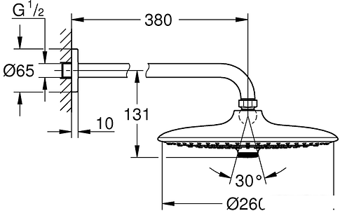 Верхний душ Grohe Euphoria 260 26459000