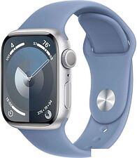 Умные часы Apple Watch Series 9 41 мм (алюминиевый корпус, серебристый/зимний синий, спортивный силиконовый ремешок S/M) Умные часы Apple Watch Series 9 41 мм (алюминиевый корпус, серебристый/зимний синий, спортивный силиконовый ремешок S/M)