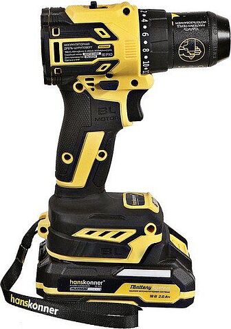 Дрель-шуруповерт Hanskonner HCD2065C (с 2-мя АКБ, кейс)