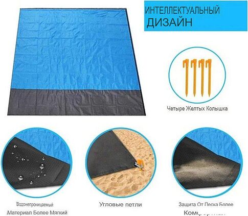Палатка пляжная Sundays ZC-TT044 с туристическим ковриком Coyote C0007456C (синий/серый)