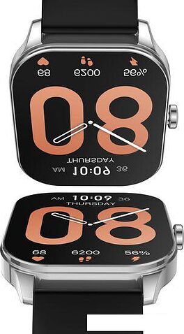 Умные часы Amazfit Pop 3S (серебристый, с силиконовым ремешком)