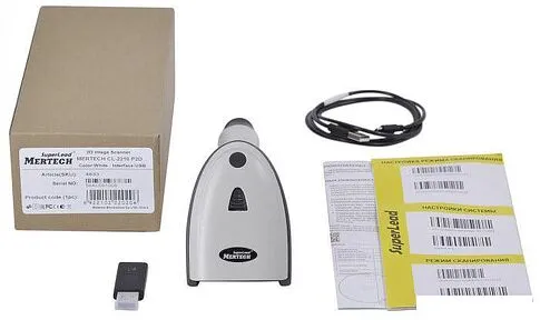 Сканер штрих-кодов Mertech CL-2210 BLE Dongle P2D USB (белый)