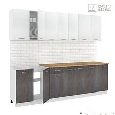 Готовая кухня Кортекс-мебель Корнелия Лира-лайт 2.6м (белый/береза/мадрид) Готовая кухня Кортекс-мебель Корнелия Лира-лайт 2.6м (белый/береза/мадрид)