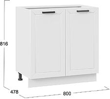 Шкаф напольный Трия Лорас 1Н8 (белый/холст белый)