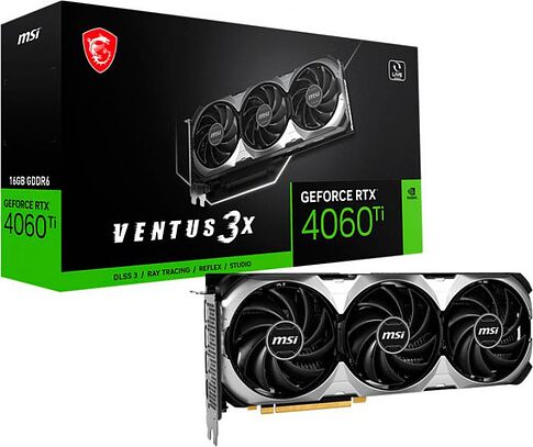 Видеокарта MSI GeForce RTX 4060 Ti Ventus 3X 16G