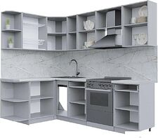 Готовая кухня Интерлиния Берес 1.5x2.5 левая (дуб полярный/дуб серый/травертин серый) Готовая кухня Интерлиния Берес 1.5x2.5 левая (дуб полярный/дуб серый/травертин серый)
