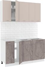 Готовая кухня Кортекс-мебель Корнелия Лира-лайт км.02516 1.5 м без столешницы (капучино/оникс)